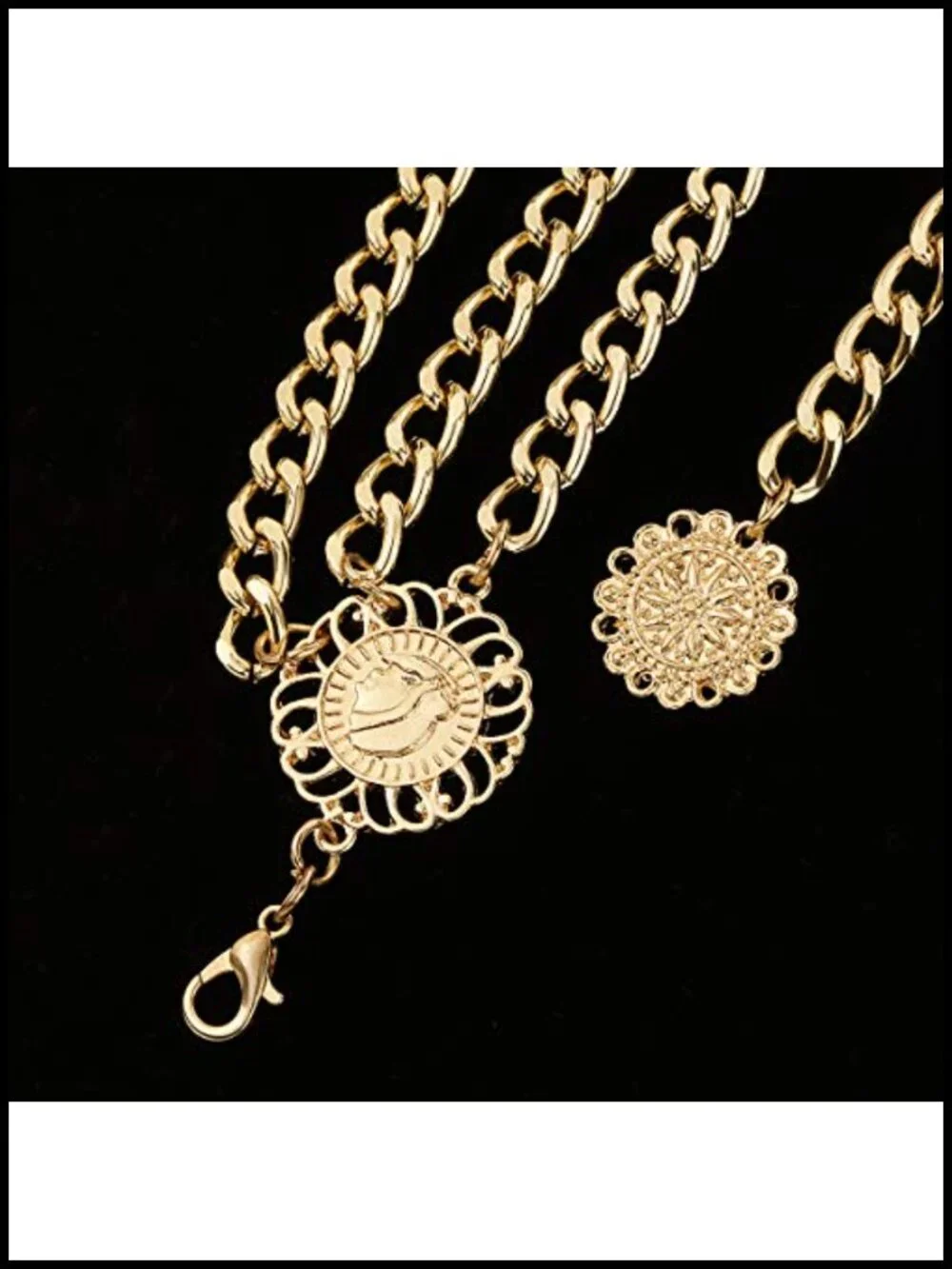 Multilayer Metal Waist Chain Dress Belt